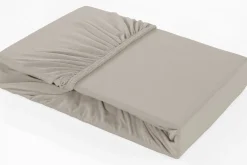 Elastyczne, kolorowe prześcieradło Klinmam Home Elastan, kolor jasnobrązowy, 90-100x200 cm