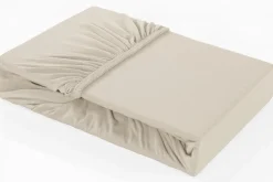 Elastyczne, kolorowe prześcieradło Klinmam Home Elastan, kolor kremowy, 90-100x200 cm
