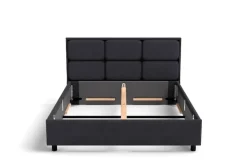 Łóżko tapicerowane Aurora Frame Lift, Beech Black, Queens Dark Grey, 160x200 cm