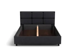Łóżko tapicerowane Aurora Frame Lift, Beech Black, Queens Camel, 160x200 cm