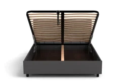 Łóżko tapicerowane Boston Frame Lift, Beech Black, Queens Ash, 160x200 cm