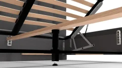 Łóżko tapicerowane Boston Frame Lift, Beech Black, Queens Ash, 160x200 cm