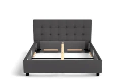 Łóżko tapicerowane Boston Frame Lift, Beech Black, Kenya Beige, 160x200 cm