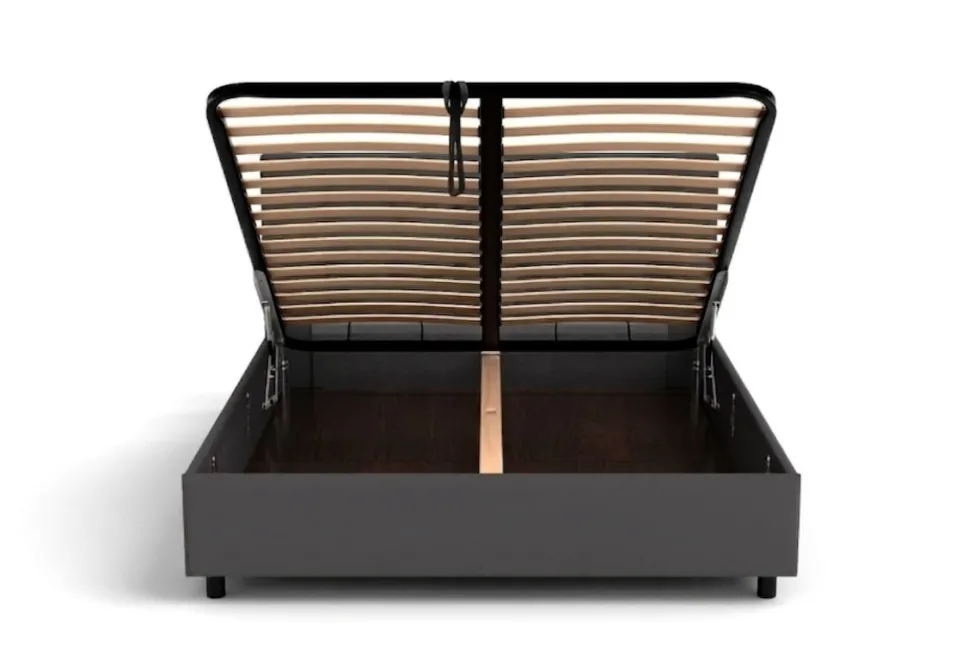 Łóżko tapicerowane Boston Frame Lift, Beech Black, Queens Camel, 160x200 cm