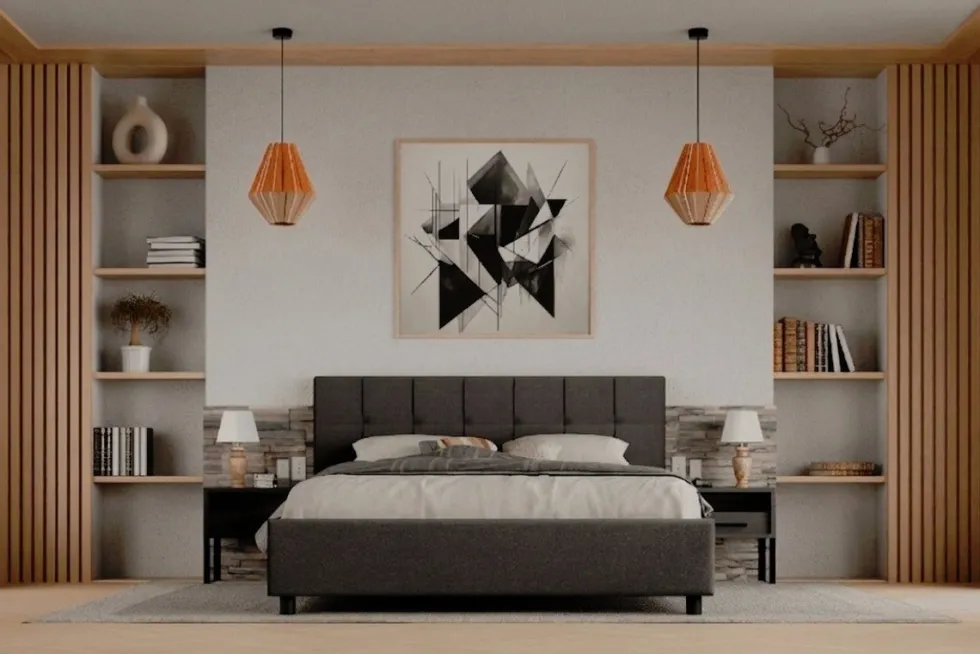 Łóżko tapicerowane Boston Frame Lift, Beech Black, Queens Camel, 160x200 cm