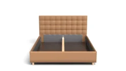 Łóżko tapicerowane Garland Frame Storage, Wooden Black, Kenya Camel, 180x200 cm