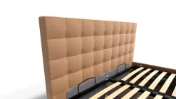 Łóżko tapicerowane Garland Frame Storage, Wooden Black, Kenya Camel, 180x200 cm