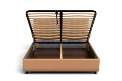 Łóżko tapicerowane Garland Frame Lift, Beech Black, Royal Suede Caribou, 160x200 cm