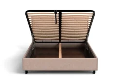 Łóżko tapicerowane Madison Frame Lift, Beech Black, Royal Suede Medium Grey, 160x200 cm
