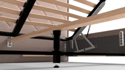 Łóżko tapicerowane Madison Frame Lift, Beech Black, Royal Suede Medium Grey, 160x200 cm
