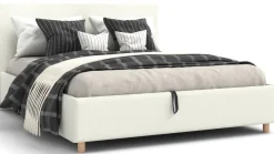 Łóżko tapicerowane Modesto Frame Standard, Wooden Black, Alphine Ivory 101, 180x200 cm