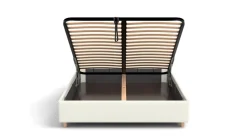 Łóżko tapicerowane Modesto Frame Standard, Wooden Black, Alphine Ivory 101, 180x200 cm