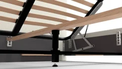 Łóżko tapicerowane Modesto Frame Lift, Beech Black, Alphine Ivory 101, 160x200 cm