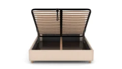 Łóżko tapicerowane Nashville Frame Lift, Beech Black, Seven Navy 49, 160x200 cm