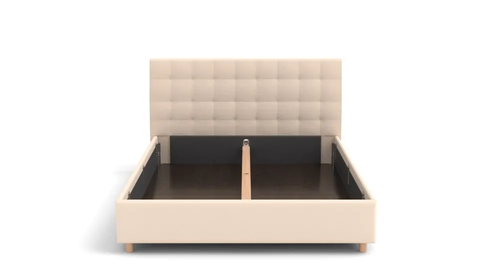 Łóżko tapicerowane Nashville Frame Lift, Beech Black, Savanna Blue, 160x200 cm