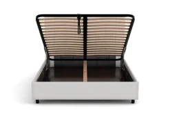 Łóżko tapicerowane Pasadena Frame Storage, Beech Black, Seven Navy 49, 160x200 cm
