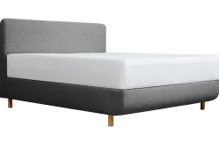 Łóżko tapicerowane TEMPUR® Arc Form, Static Slatted, Black/Oak, Charcoal Grey, 160x200 cm