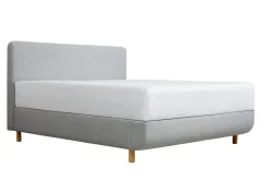 Łóżko tapicerowane TEMPUR® Arc Form, Static Slatted, Black/Oak, Ash Grey, 180x200 cm