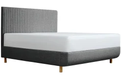 Łóżko tapicerowane TEMPUR® Arc Vertical, Static Slatted, Black/Oak, Charcoal Grey, 160x200 cm