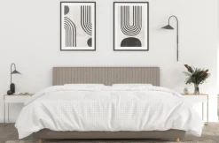 Łóżko tapicerowane TEMPUR® Arc Vertical, Static Slatted, Black/Oak, Charcoal Grey, 160x200 cm