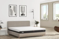 Łóżko tapicerowane TEMPUR® Arc Vertical, Adjustable Slatted, Black/Oak, Charcoal Grey, 180x200 cm