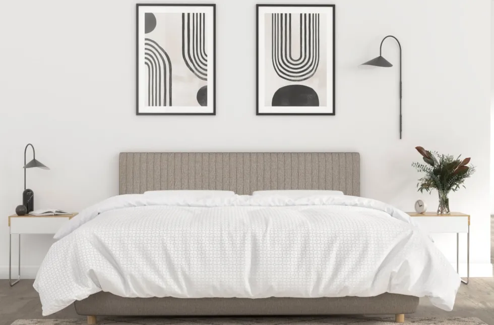 Łóżko tapicerowane TEMPUR® Arc Vertical, Static Slatted, Black/Oak, Stone, 180x200 cm