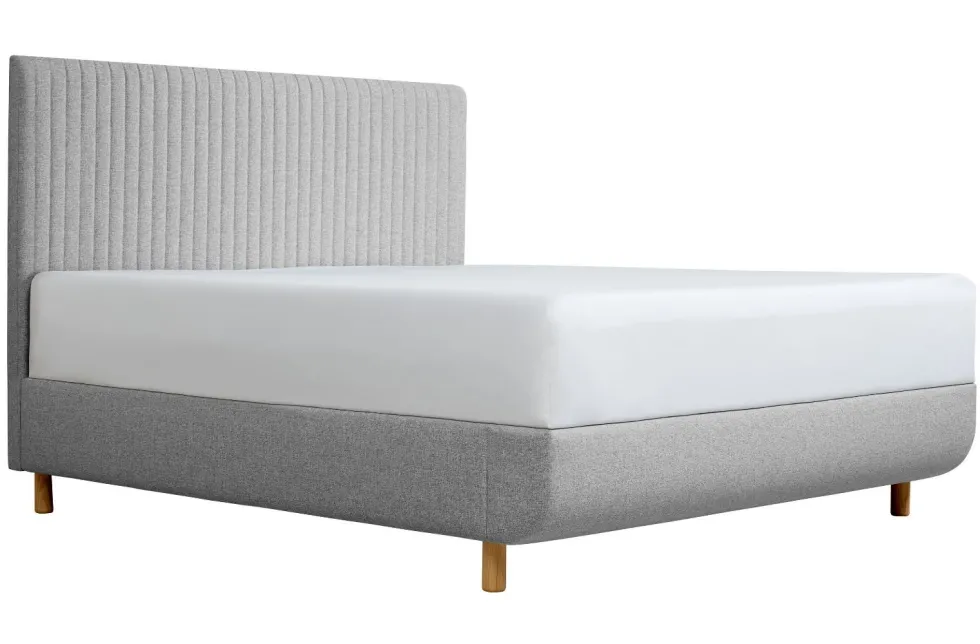 Łóżko tapicerowane TEMPUR® Arc Vertical, Static Slatted, Black/Oak, Stone, 180x200 cm