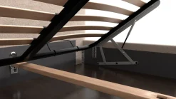 Łóżko tapicerowane Valentino Frame Standard, Beech Black, Kenya Beige, 180x200 cm