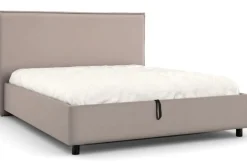Łóżko tapicerowane Valentino Frame Standard, Beech Black, Paris Khaki, 180x200 cm