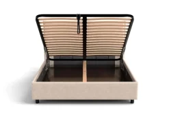 Łóżko tapicerowane Valentino Frame Standard, Beech Black, Paris Cream, 160x200 cm