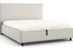 Łóżko tapicerowane Valentino Frame Standard, Beech Black, Paris Cream, 160x200 cm