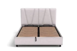 Łóżko tapicerowane Ventura Frame Standard, Beech Black, Royal Suede Medium Grey, 160x200 cm