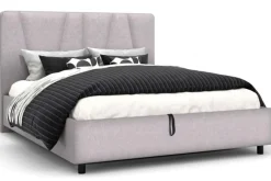 Łóżko tapicerowane Ventura Frame Standard, Beech Black, Royal Suede Medium Grey, 160x200 cm
