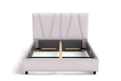 Łóżko tapicerowane Ventura Frame Standard, Beech Black, Paris Khaki, 180x200 cm
