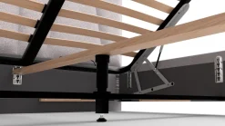 Łóżko tapicerowane Ventura Frame Standard, Beech Black, Paris Khaki, 180x200 cm