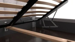 Łóżko tapicerowane Ventura Frame Standard, Beech Black, Paris Khaki, 180x200 cm