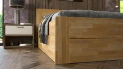 Łóżko z litego drewna Amien, wersja box, buk, BO101, 140x200 cm