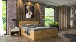 Łóżko z litego drewna Amien, wersja box, buk, BO101, 140x200 cm
