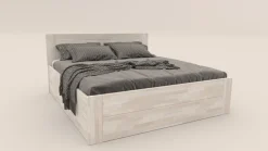 Łóżko z litego drewna Amien, wersja box, buk, BO102, 180x200 cm
