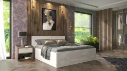 Łóżko z litego drewna Amien, wersja box, buk, BO102, 180x200 cm
