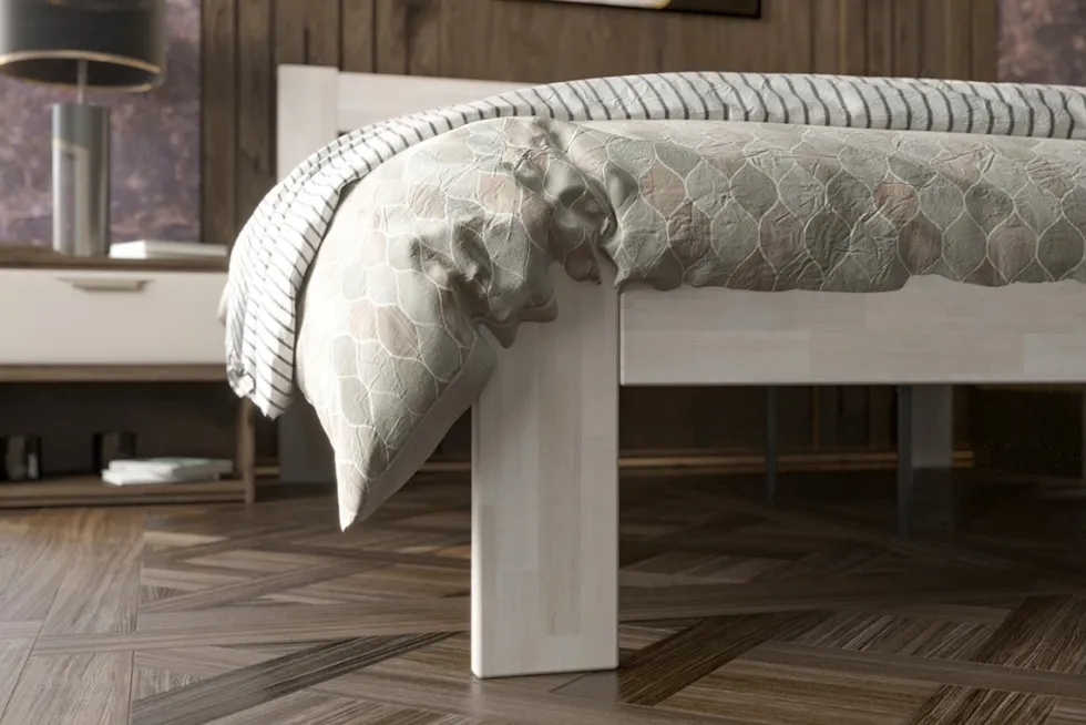 Łóżko z litego drewna - buk naturalny Utena, wersja BO102, 180x200 cm