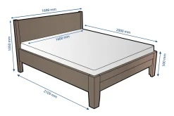 Łóżko z litego drewna bukowego Sion K2, BK10 palisandr, 160x200 cm