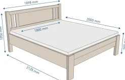Łóżko z litego drewna bukowego Sion K2, BK10 palisandr, 180x200 cm