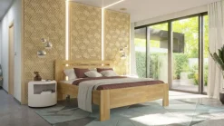 Łóżko z litego drewna Horgen, 80x200 cm, Buk, BO 101, Bez modyfikacji