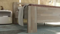 Łóżko z litego drewna Horgen, 80x200 cm, Buk, BO 105, Bez modyfikacji