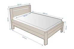Łóżko z litego drewna, które wytrzyma lata i zapewni zdrowy sen Venta, 80x200 cm, kolor BO102 biały