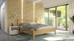 Łóżko z litego drewna Telde, 80x200 cm, Buk, BO 101, Bez modyfikacji