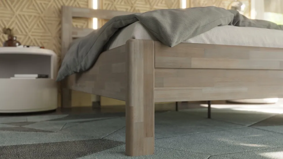 Łóżko z litego drewna Telde, 80x200 cm, Buk, BO 105, Bez modyfikacji