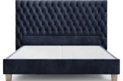Luksusowe tapicerowane łóżko typu boxspring Grand, Dark Blue, 180x200 cm