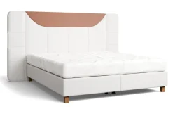 Luksusowe tapicerowane łóżko typu boxspring Plaza, Cinnamon, 160x200 cm